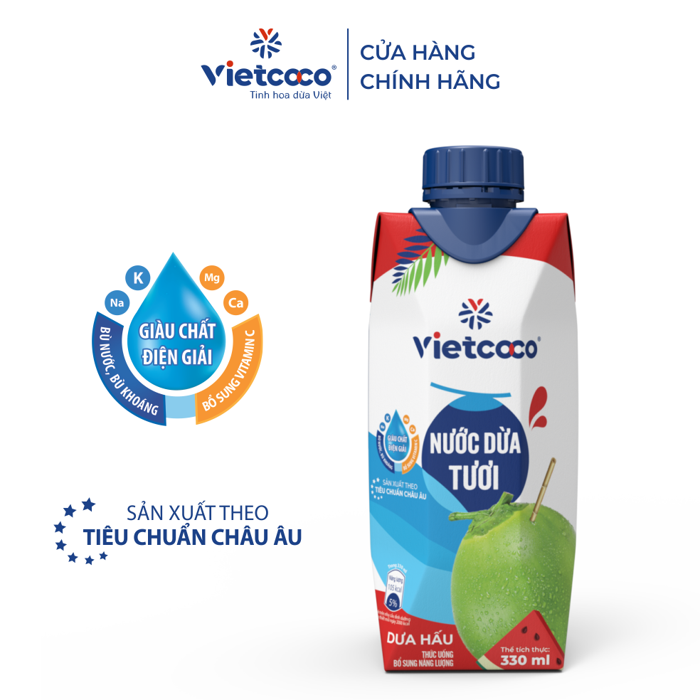 Nước dừa tươi vị dưa hấu VIETCOCO - Hộp giấy 330ml