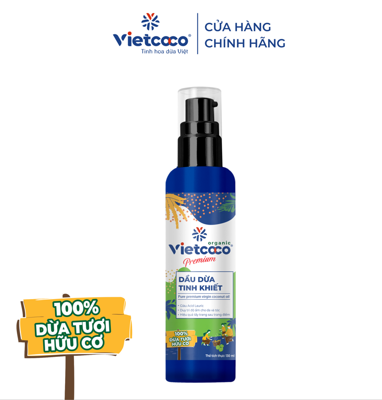 Dầu dừa tinh khiết mỹ phẩm organic Vietcoco 130ml