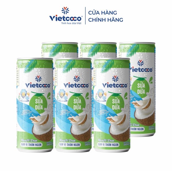 COMBO 6 SỮA DỪA LON NHÔM VIETCOCO 240ML