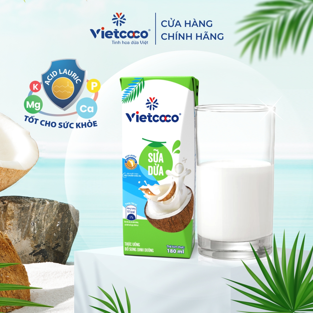 Sữa Dừa Tiệt Trùng Vietcoco 180ml