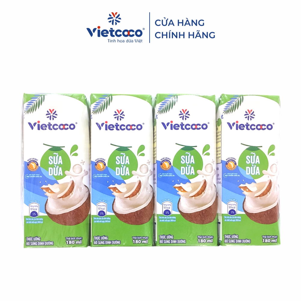 Combo 4 Sữa dừa UHT Vietcoco 180ml
