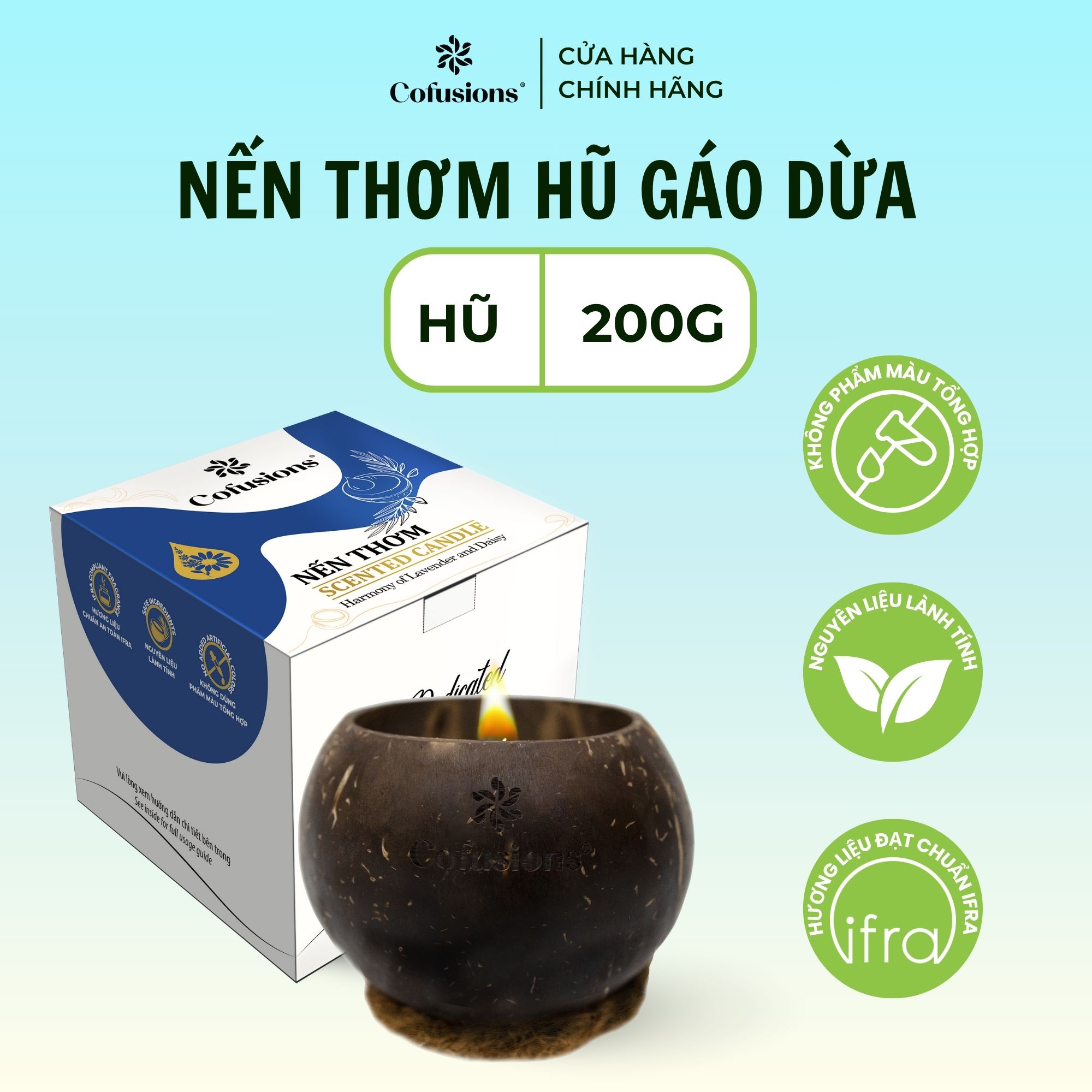 Nến thơm Gáo dừa Cofusions - Hũ 200g