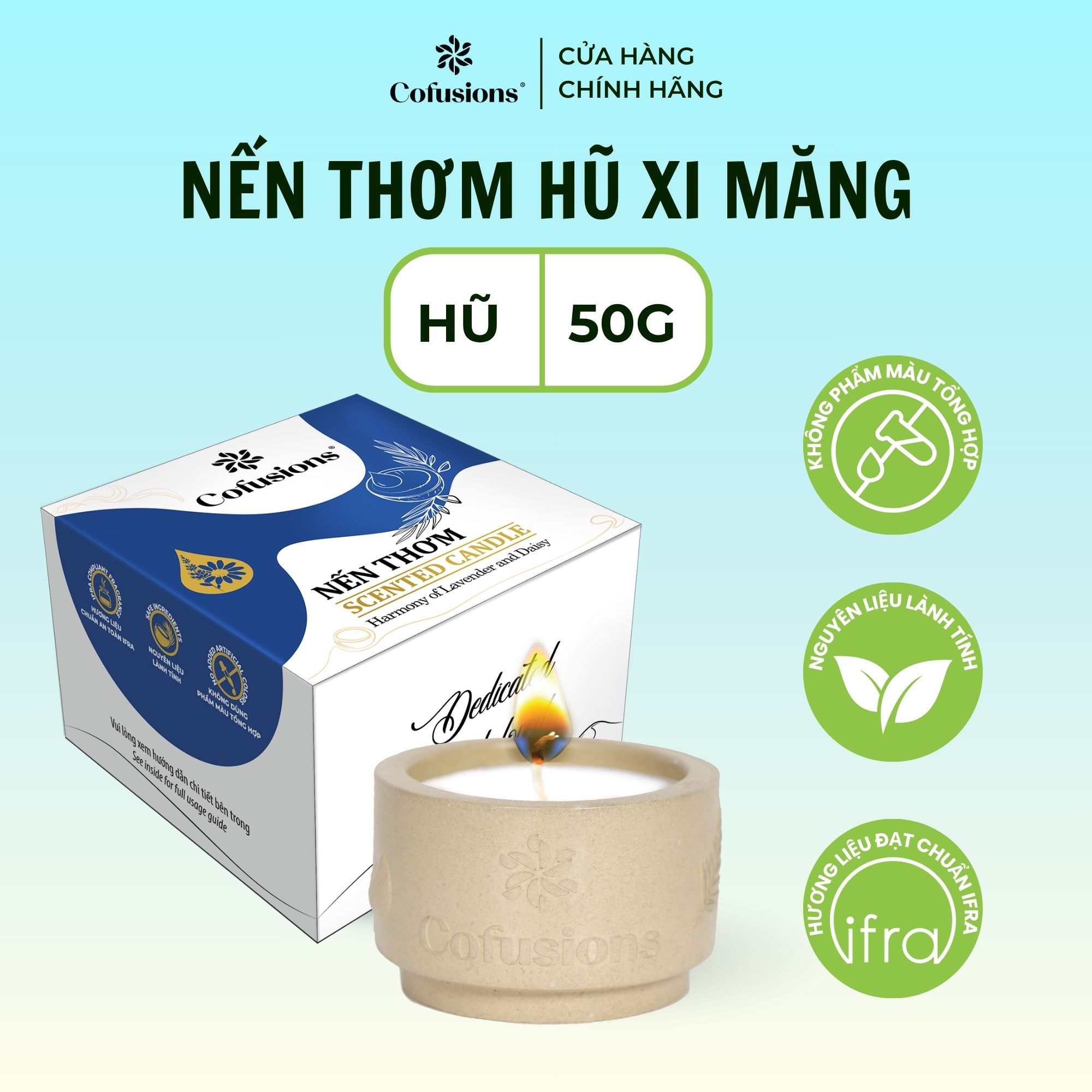 Nến thơm Hũ xi măng Cofusions - Hũ 50g