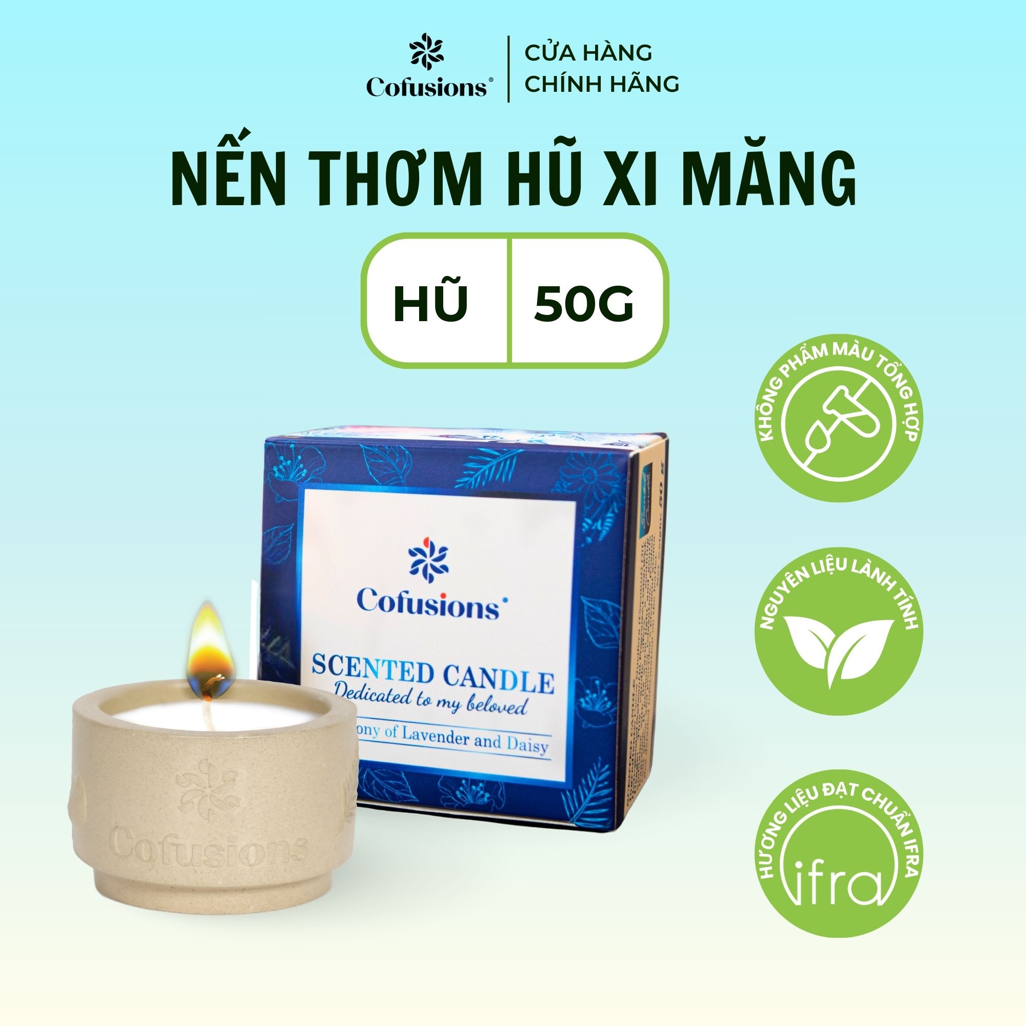 Nến thơm Hũ xi măng Cofusions - Hũ 50g